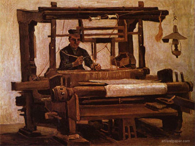 "Weaver on the loom" by Vincent Van Gogh